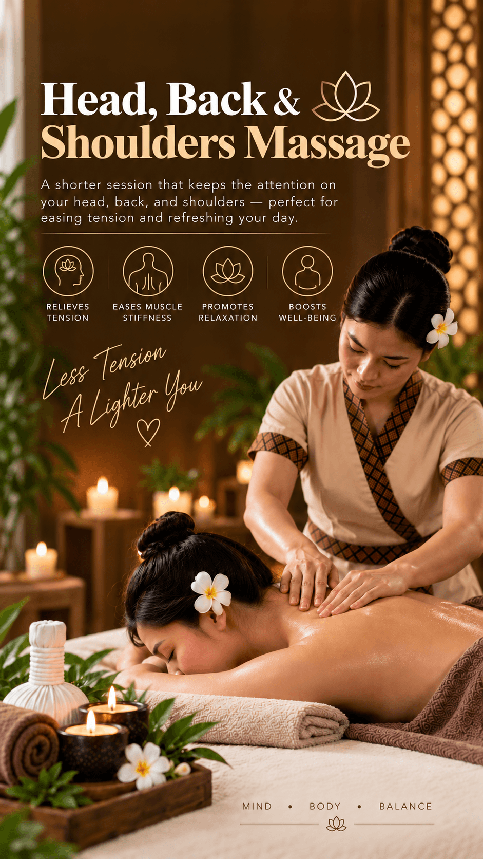 Head, back and shoulders massage