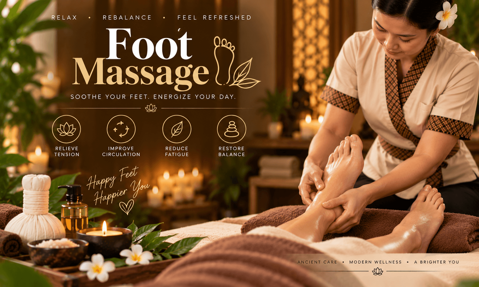 Foot reflexology massage