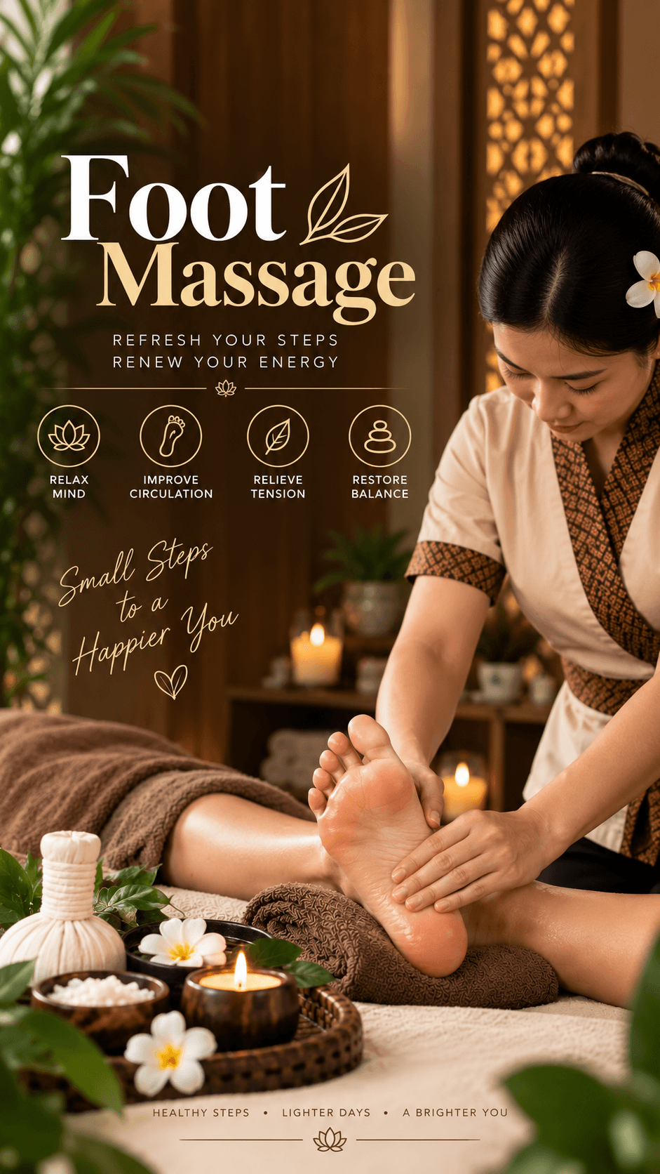 Foot reflexology massage