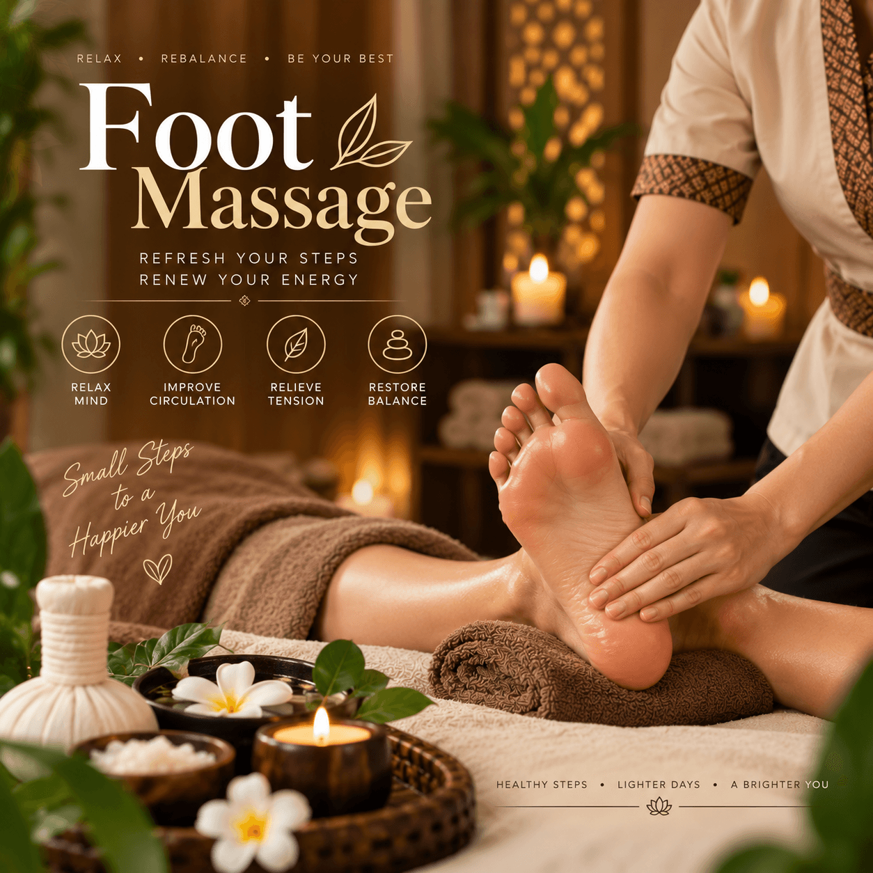 Foot reflexology massage